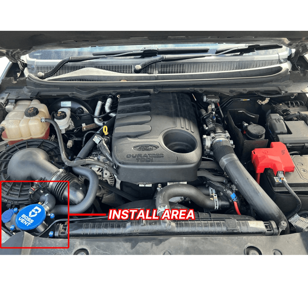 BossVent Ford Ranger PX2 & PX3 (2015 – 2022 3.2L 5Cyl TDCI P5AT) Oil Catch Can Kit