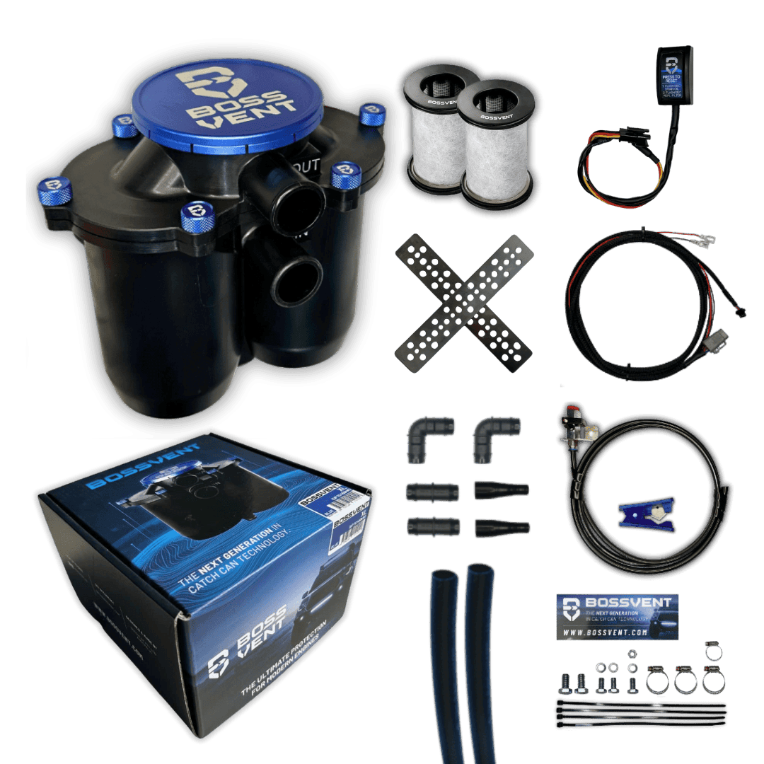 BOSSVENT XL Universal 12mm (1/2″) Oil Catch Can Kit